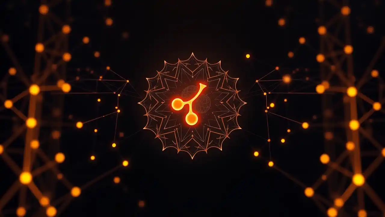 Abstract blockchain art with Indian patterns, comparing BTC and XRP, featuring a Bitcoin icon.