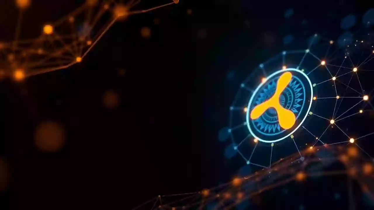 Abstract blockchain and digital finance comparison with subtle Indian patterns.