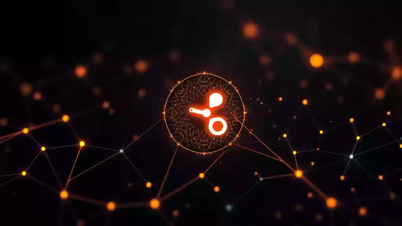 XRP icon within blockchain and digital finance visuals, enhanced by subtle Indian colors.