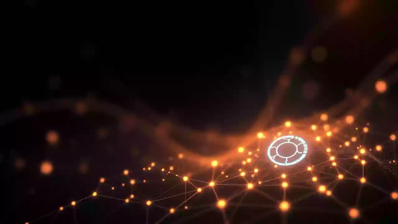 Abstract XRP icon, blockchain, and digital finance design with warm, Indian-inspired patterns.