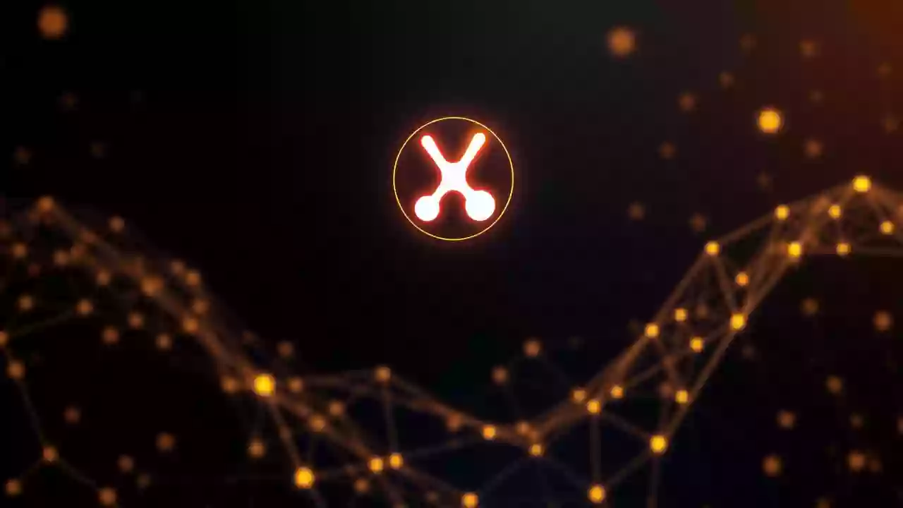 Abstract XRP icon representing holder distribution on a blockchain, with Indian-inspired tech visuals.