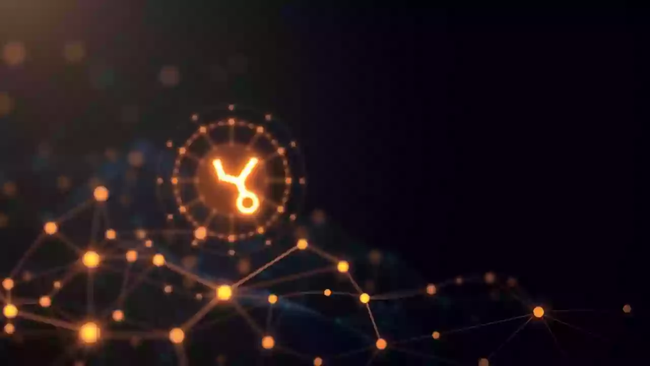 Abstract XRP icon, blockchain technology, and digital finance with subtle Indian patterns.