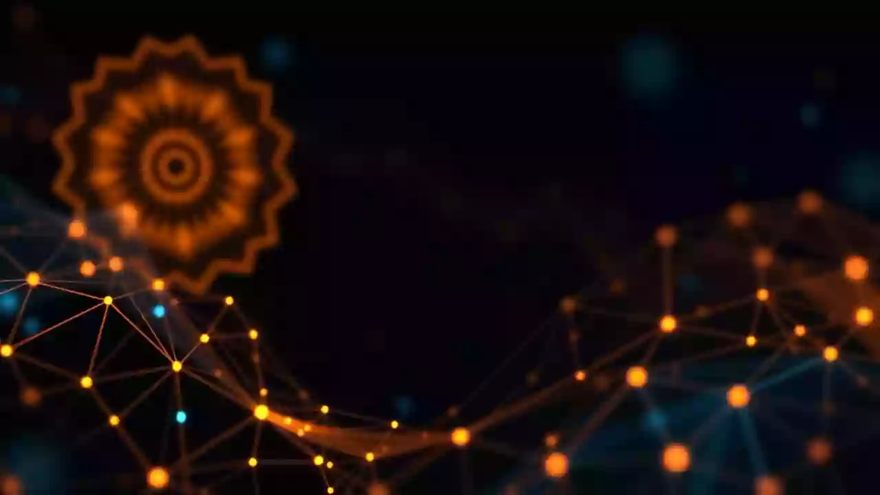 XRP symbol in a vibrant digital finance network, with subtle Indian design motifs.