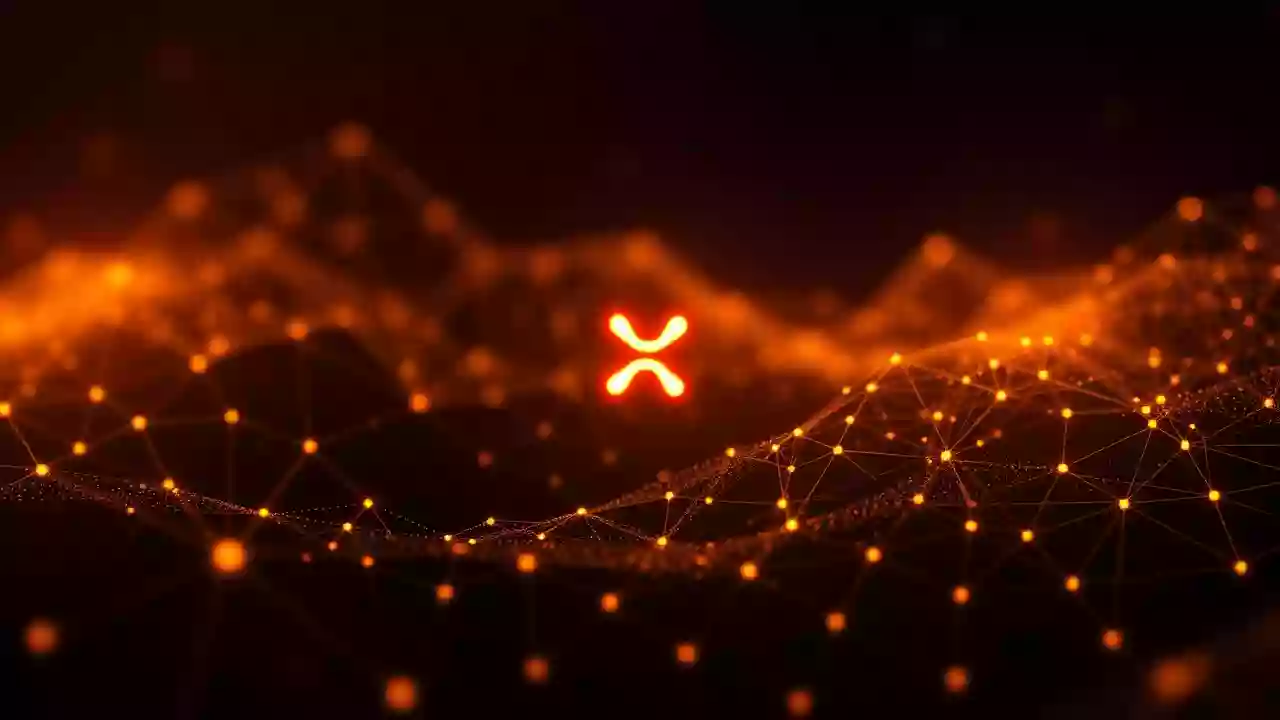 XRP staking concept: blockchain tech, digital finance, subtle Indian patterns, abstract XRP icon.